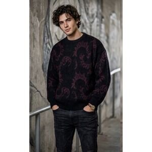 Vtg GALA Daniele Vignozzi Made In Italy Wool Blend Sweater Men Sz L Paisley